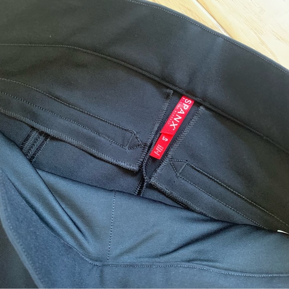 Spanx Trousers The Perfect Pants Skinny Ankle Crop Ponte Back Seam Black Size S - Picture 7 of 10